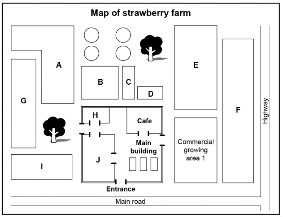 Map of strawberry farm